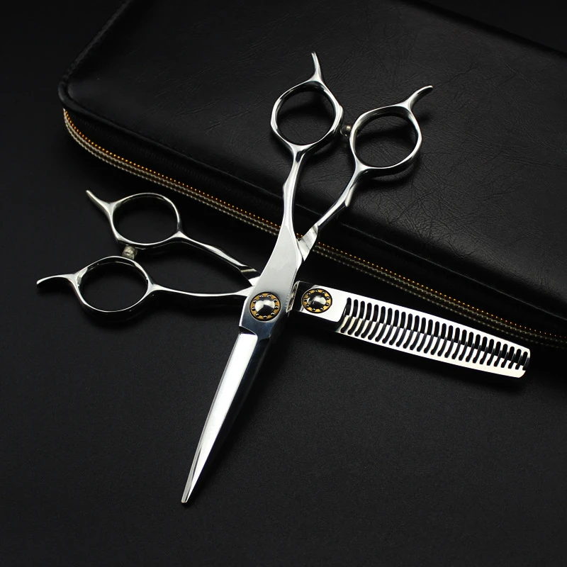 

professional Japan 440c 6 '' Bearing Two-tailed hair scissors haircut thinning barber makas cutting shears hairdresser scissors