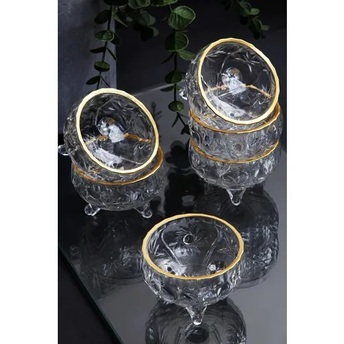 

Queen's Kitchen 6 Pcs Crystal Gilded Glass 3 Flip Lux Lokum-Confectionary