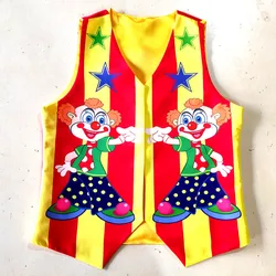 Men Festival Clown Vest Circus Joker Cosplay Carnival Tops Halloween Costumes Party Clothing