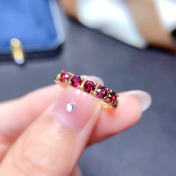 5 Pieces 3mm Natural Topaz Garnet Ring 925 Silver Garnet Silver Ring 925 Sterling Silver Gemstone Jewelry