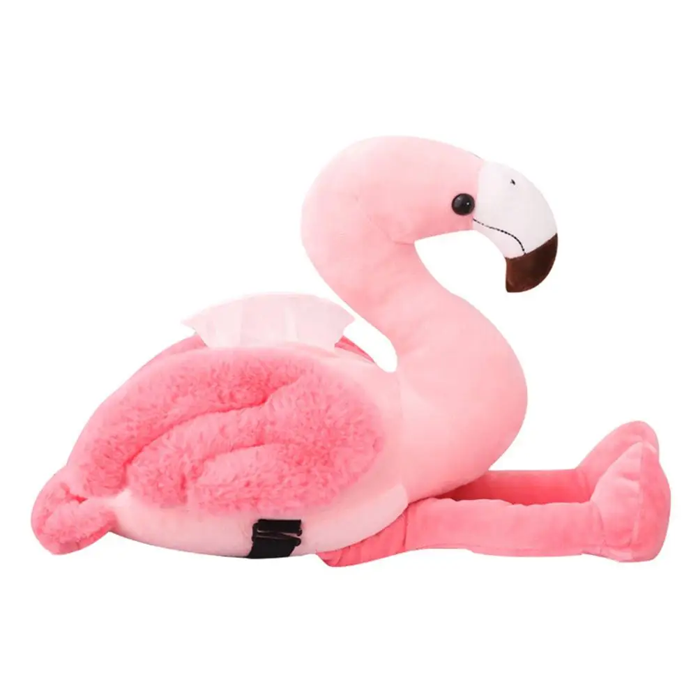 1pcs INS Pink Flamingo Tissue Box Cover Cute Plush Toys Decorative Napkin Holder Creative Car Armrest Tissue Case Car Home Decor