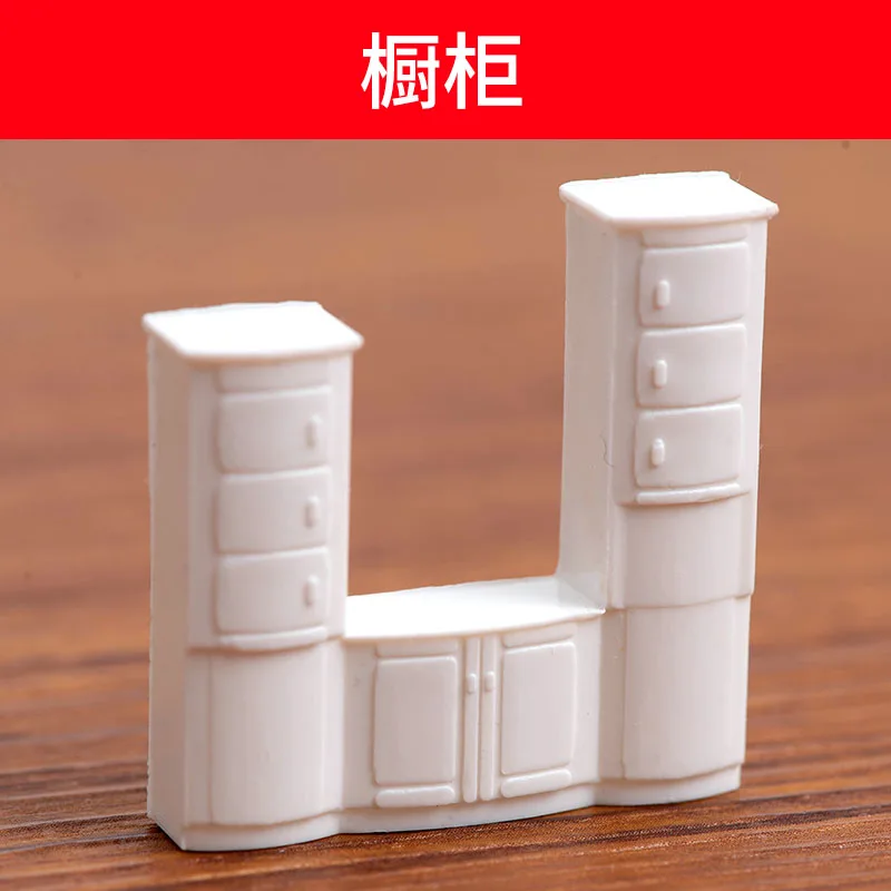 

50-масштабный миниатюрный набор мебели для кукольного домика-диван, диван, стол, стул, шкаф, книжная полка, модель шкафа, аксессуары для сцены здания