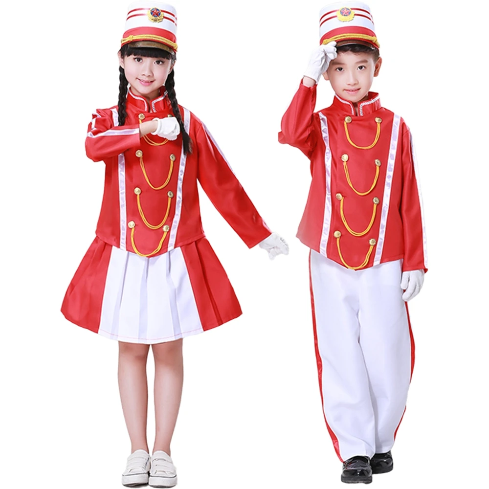 Drum Team Performing Costumes Primary School Flag Bearers Children Honor Guard  Young Pioneers Dress