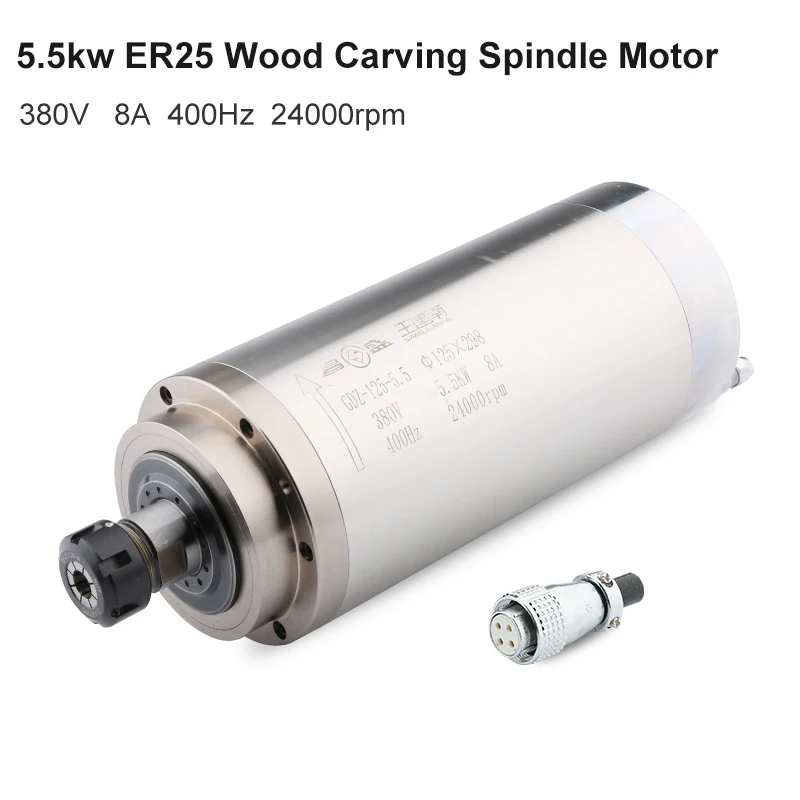 CNC Spindle Motor 5.5kw ER25 Water Cooling Spindle 220V 380V 100mm Diameter For CNC Router Woodworking Engraving Machine