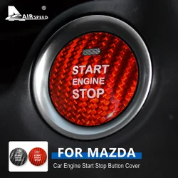 Real Hard Carbon Fiber for Mazda Axela Atenza CX-8 MX-5 CX-3 CX-4 CX-5 Accessories Engine Start Stop Switch Button Cover Sticker