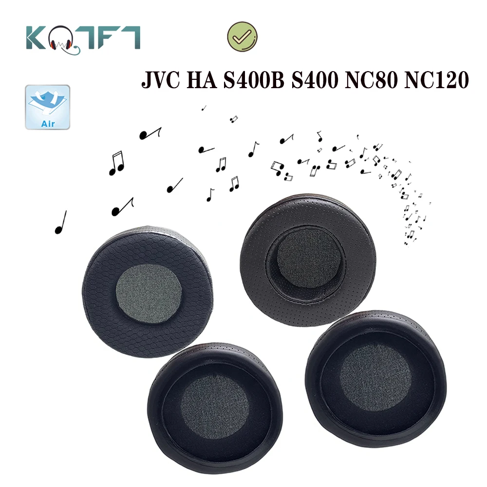 

KQTFT Breathable style Replacement EarPads for JVC HA S400B S400 NC80 NC120 Headphones Parts Earmuff Cover Cushion Cups