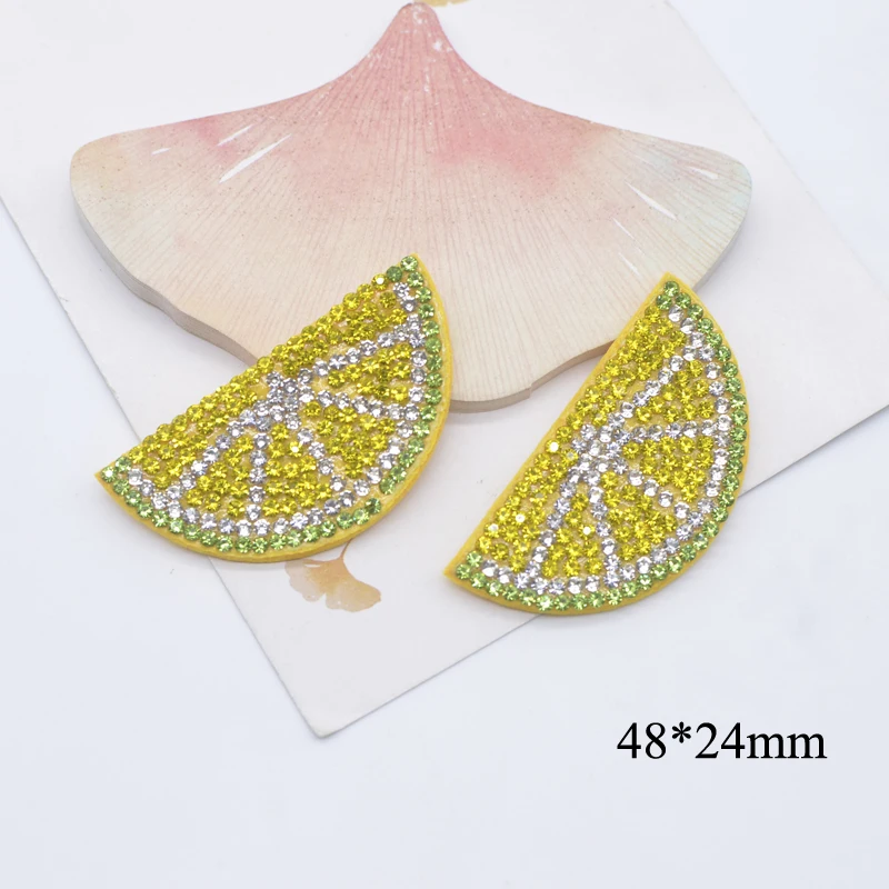 7Pcs Lemon Watermelon Carrot Pineapple Avocado Cherry Rhinestone Patches for DIY Clothes Decor Headwear Hair Clips Appliques