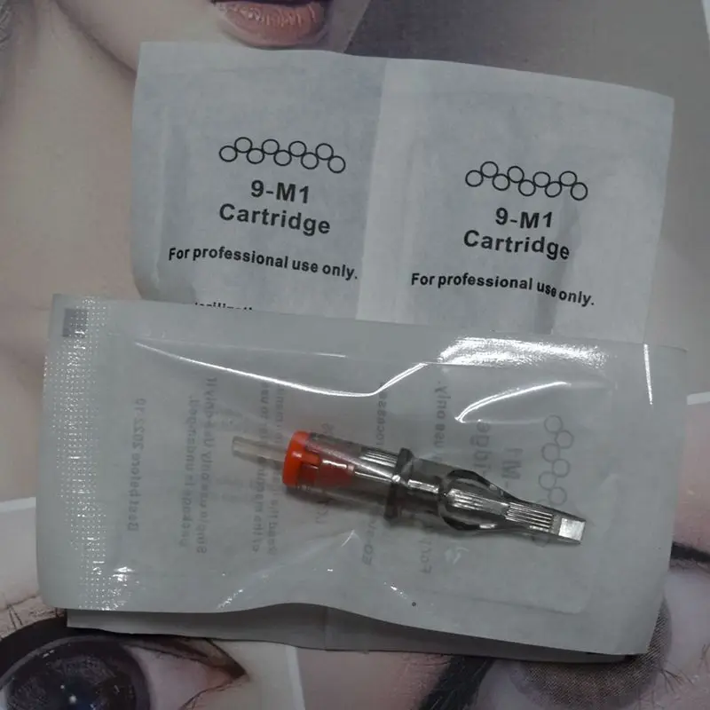 

Картридж для татуировок, одноразовый, стерилизованный, 9M1, иглы для перманентного макияжа губ, бровей, татуировочной ручки