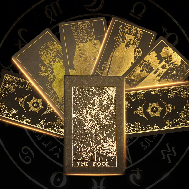 

78 PCS Fate Divination Tarot Full English Version Playing Card Tarot Card with Guidebook Oracle Card Gothic Font Friend Party