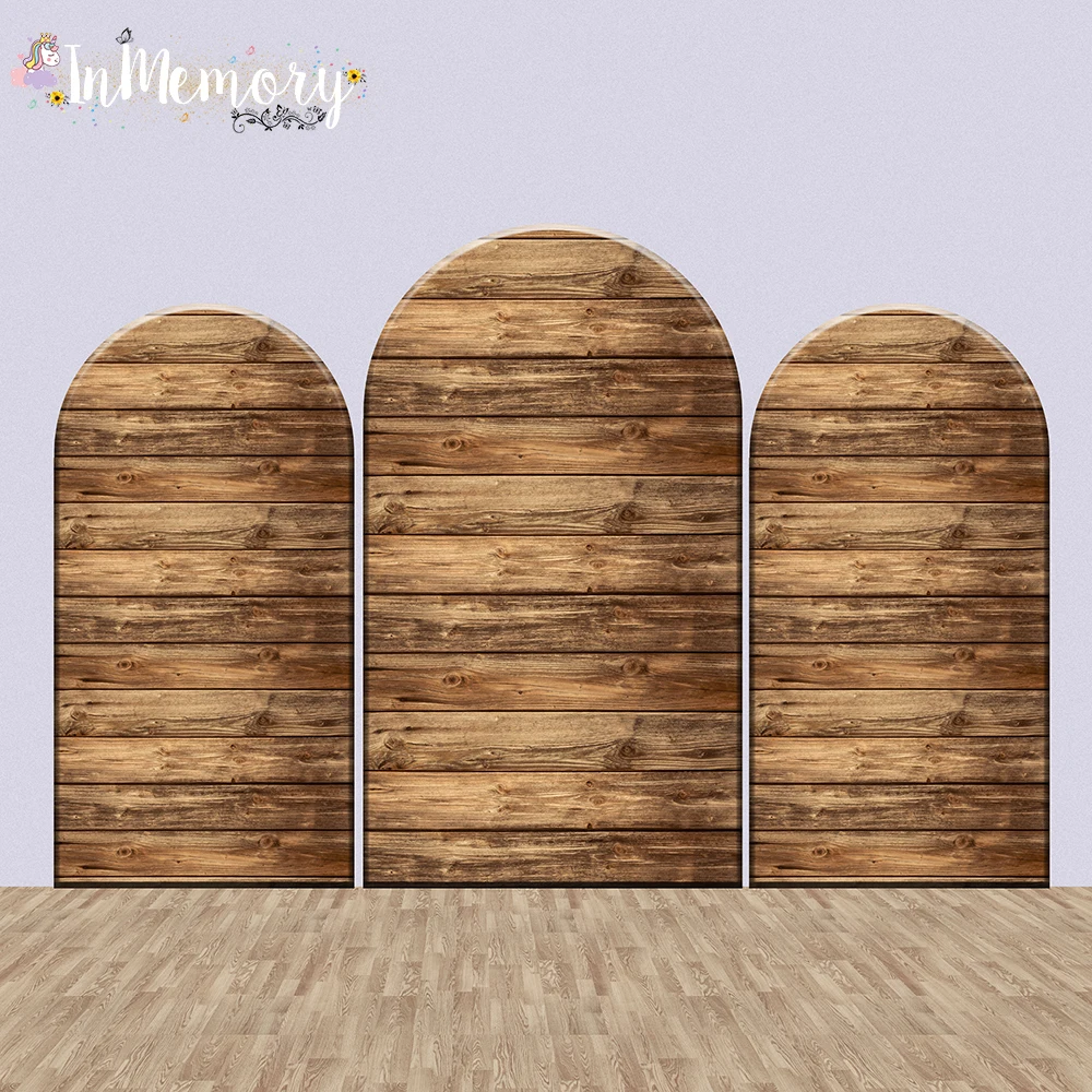 Wood Board Background for Photography Texture Plank Cake Food Baby Portrait Birthday arch Round Backdrops Photocall Photo Studio