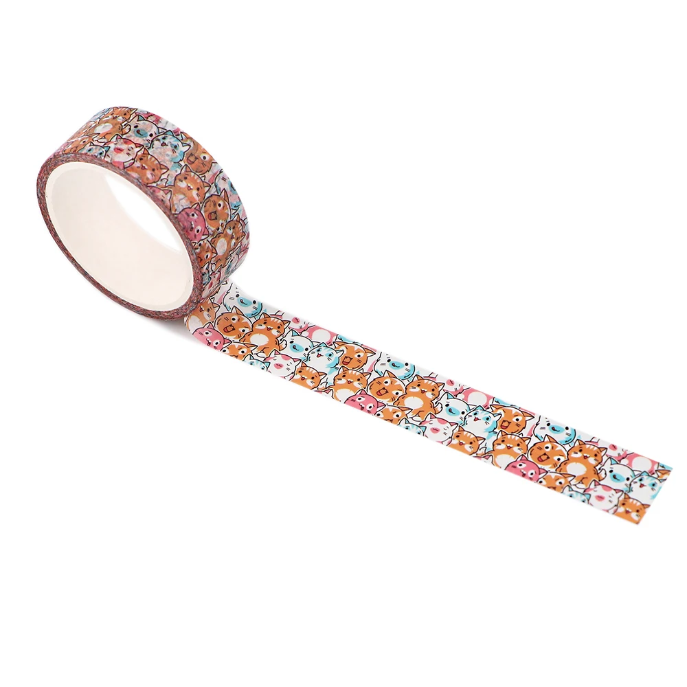 Flyingbee 15mmX5m القط اللوحة اشي الشريط مجموعة لاصق لتقوم بها بنفسك لاصقة تزيين سكرابوكينغ مذكرات القرطاسية العرض X2305