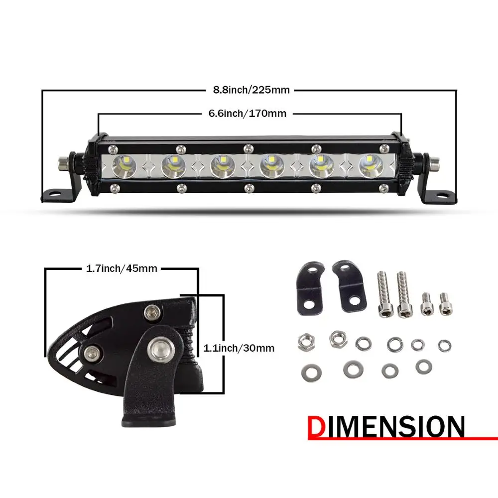 SUV 7inch 30W Spotlight Slim Light Bar LED Work Lamp Driving Car Light Offroad ATV UTV 4x4 Truck Pickup Backup Lights