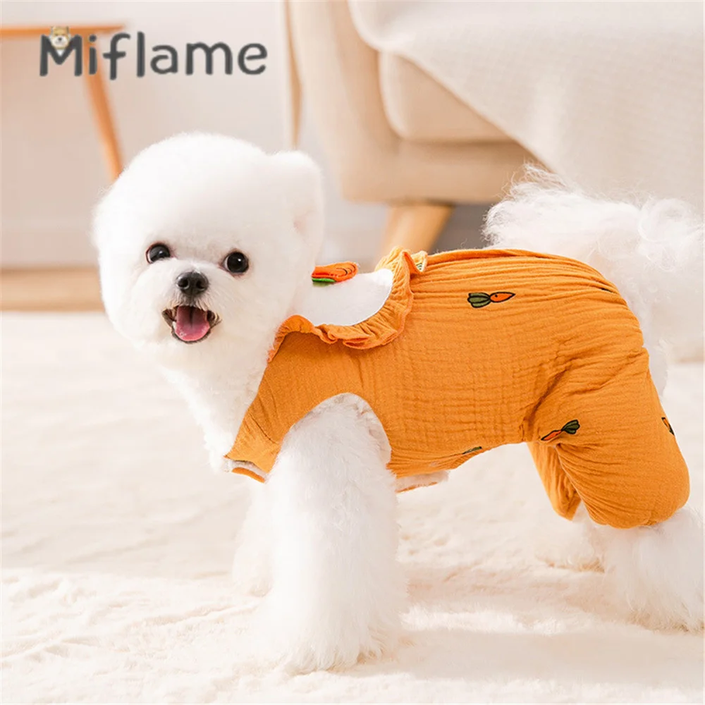 

Miflame Sweet Puppy Outfits Warm Clothes For Dogs Sweatshirt Four-legged Small Dogs Hoodies Bichon Spitz Patchwork Pet Clothing