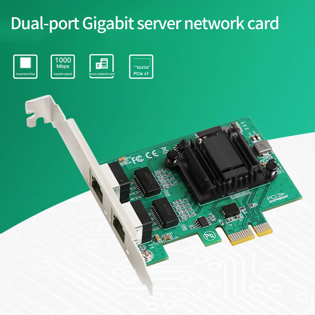 

TXA0108 PCIE Двухпортовая гигабитная сетевая карта для быстрого Ethernet-сервера PCI-E 1X 10/100 Мбит/с порт RJ45 проводная сетевая карта