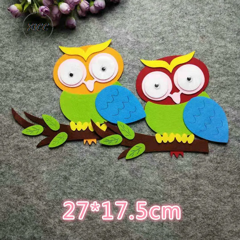 T-N Owl House Non-woven Felt Pad DIY Kindergarten Wall Paste Decoration Beautiful Moon Leaves Cute Classroom Decoration Stickers
