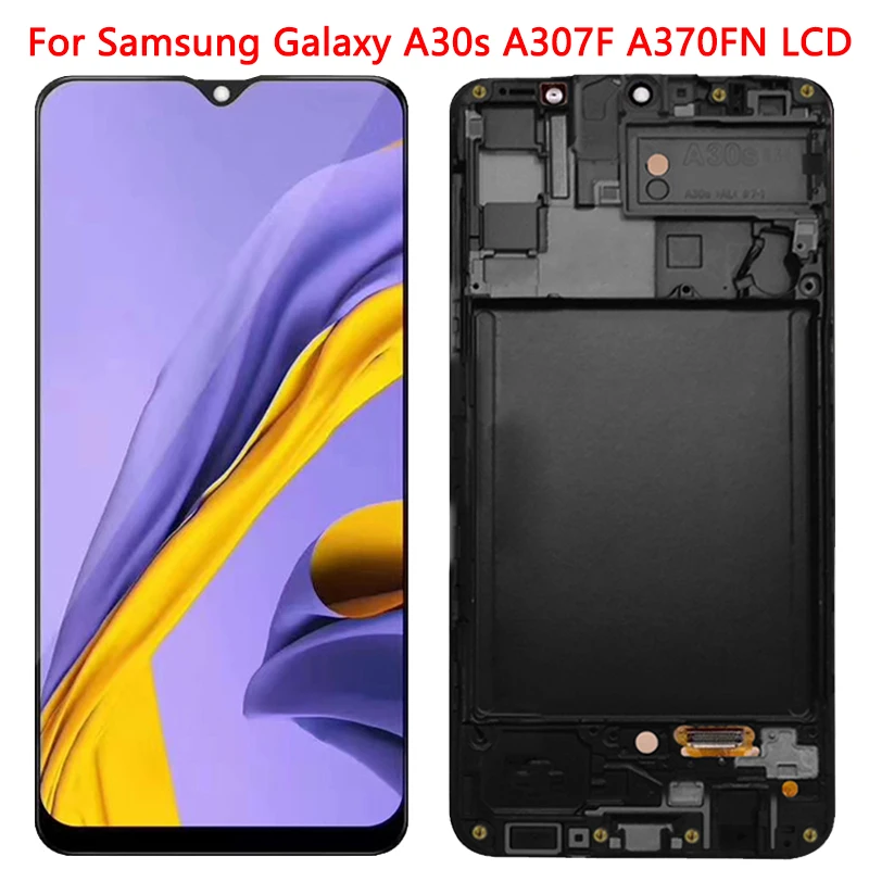 

ЖК-дисплей для Samsung A30s 6,4 '', сенсорный экран с рамкой в сборе для Samsung A30s SM-A307FN / DS A307F / DS A307F