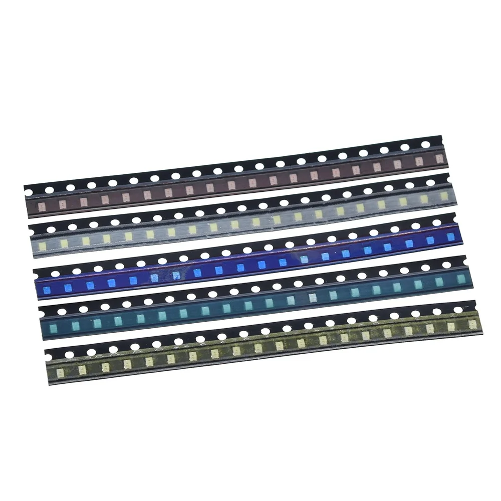 TZT 1 Beutel = 100 Stück 5 Farben SMD 0805 LED DIY-Kit Ultra Helle Rot/Grün/Blau/Gelb/Weiß Klarlicht-LED-Dioden-Set – Detail 3