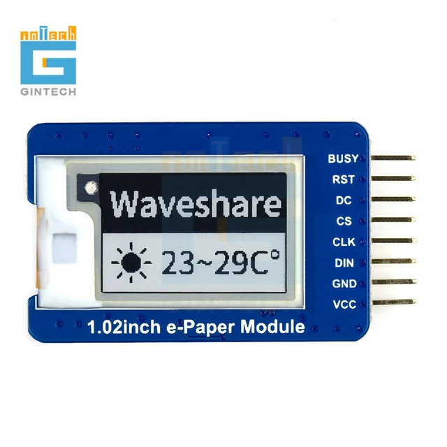 128×80, 1.02inch E-Ink display module, black/white dual-color, SPI  interface 1.02inch e-Paper Module - AliExpress