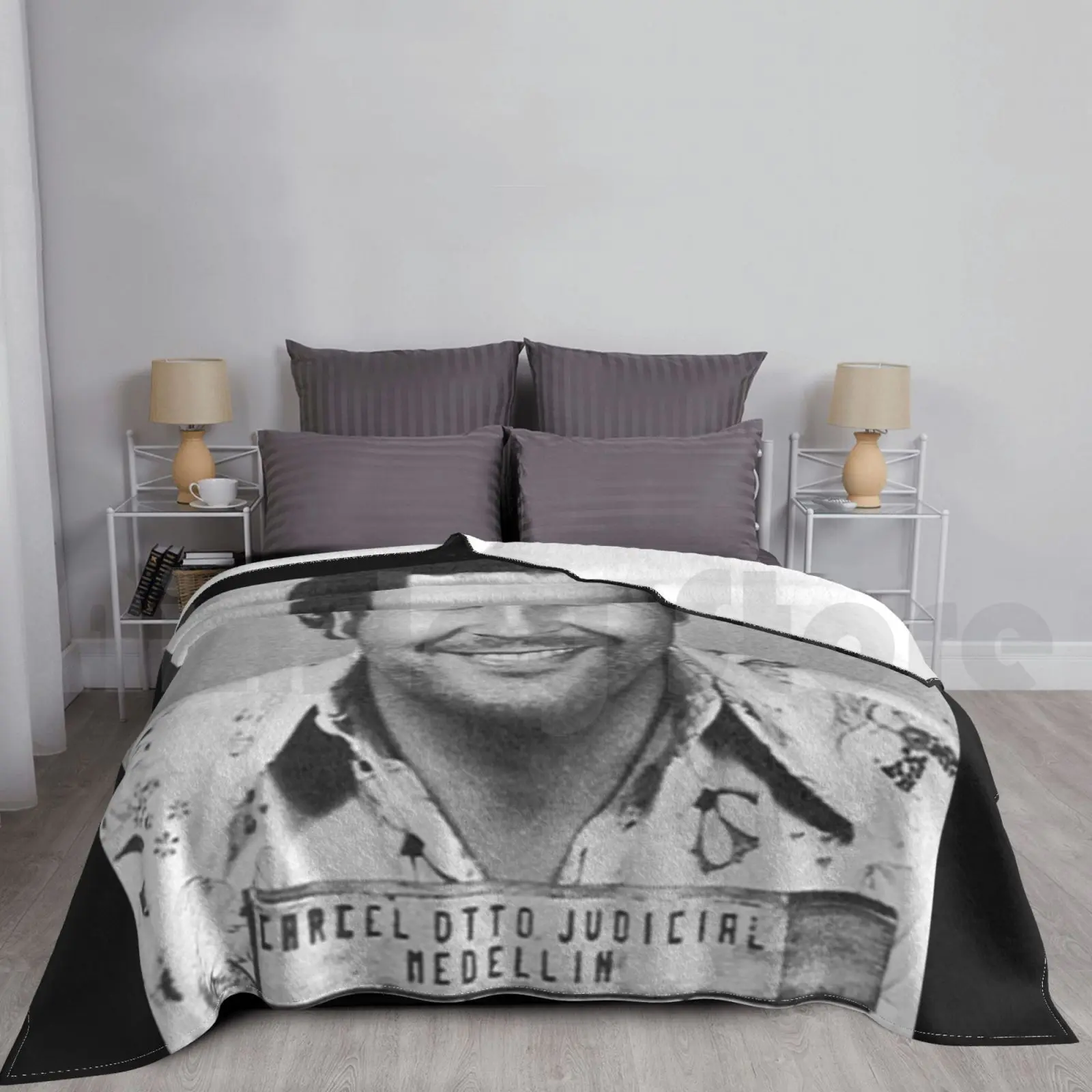 Pablo Escobar Mugshot Manta para sofá cama Viajes Pablo Escobar Farmacia Cocaína Mugshot Mugshots Crimales Criminales