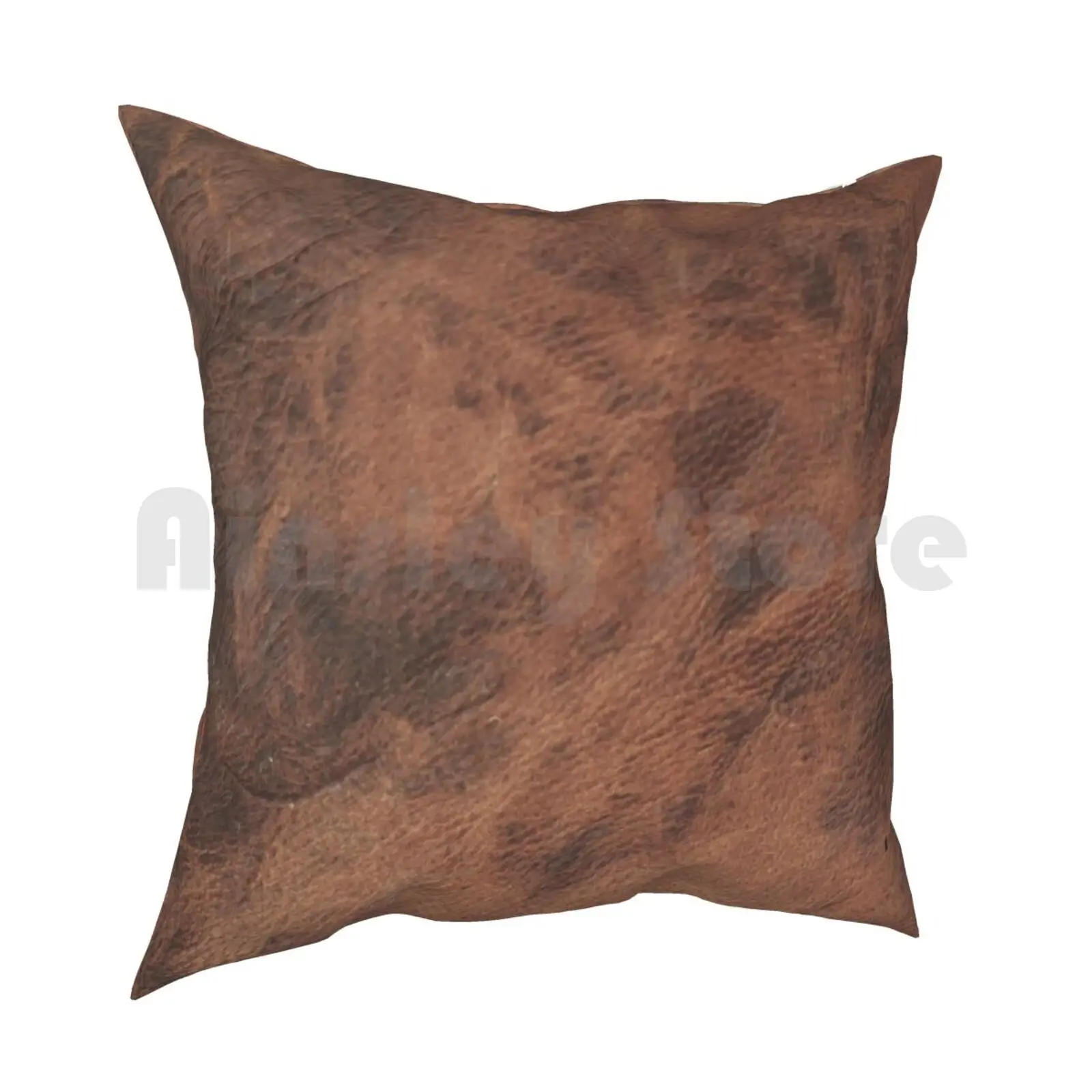 Tan Brown Old Leather | Ethical Cowhide And Skin Pillow Case Printed Home Soft Throw Pillow Cruelty Free Animal Skin