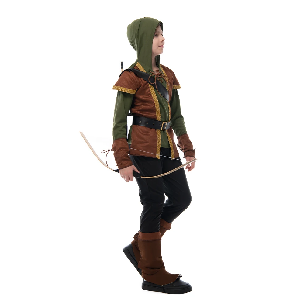 Snailify Kids Archer Costume Boys Hunter Costume Robin Hood Cosplay For Halloween Purim Carnival Party Outfits