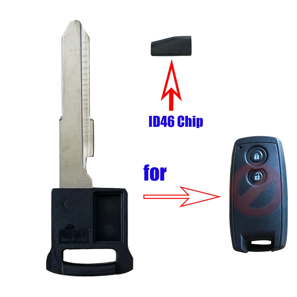 Smart Insert Remote Emergency Key Blade For Suzuki Grand Vitara 2006-2012 SX4 2008-2012 HU87R Blade ID46 Chip