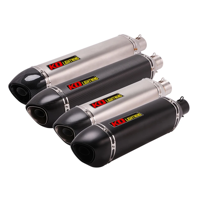 

Universal Motorcycle Exhaust Tail Pipe With Silencer 51mm Diameter 460/560mm Length Carbon Fiber Or Stainless Steel For Modified