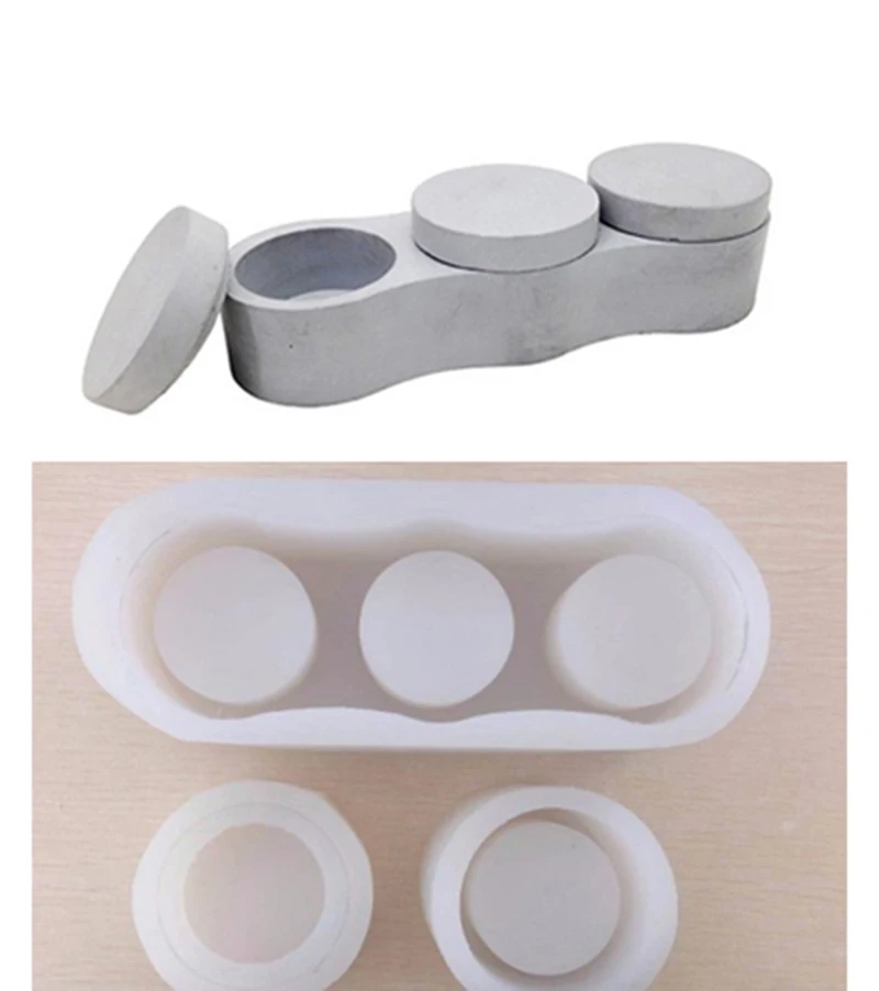 Storage box silicone mold cement gypsum jewelry box mold storage tank mold multiple geometric box silicone mold