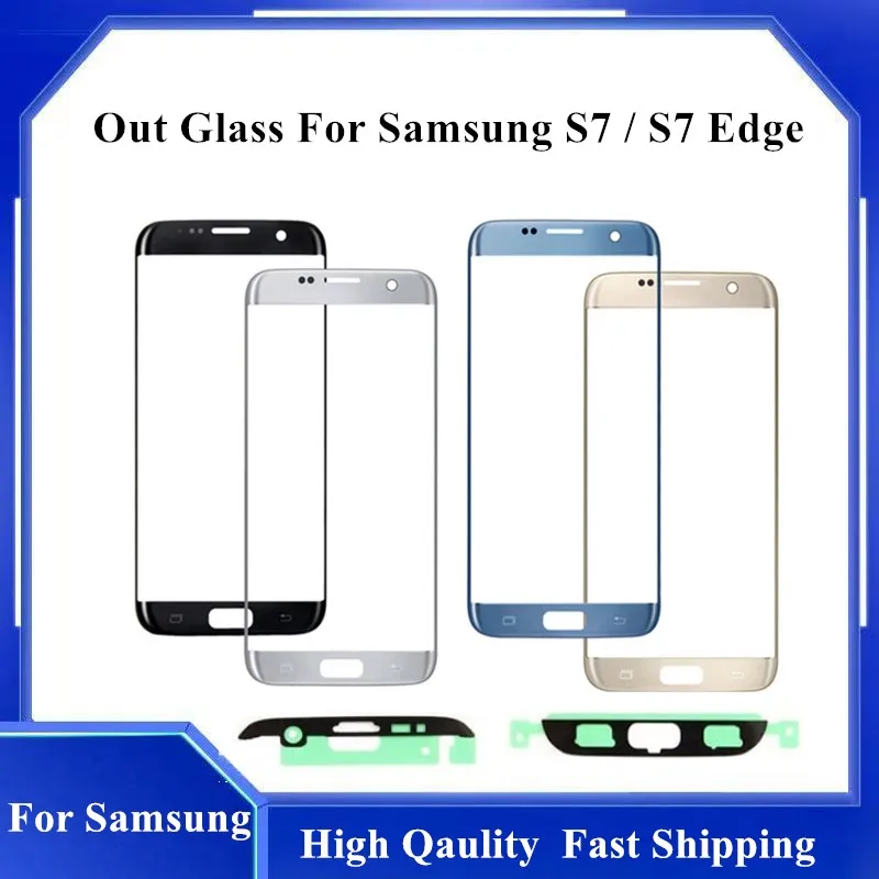 Película de vidro frontal com tela sensível ao toque para samsung galaxy s7 edge, display lcd, peça de reposição para galaxy s7 edge g935, g935f,