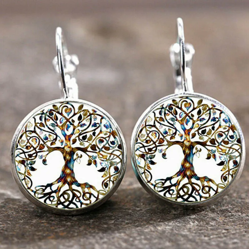 Islamic Muslim Logo Pendant Earrings Glass Convex Charm Pendant Alloy Metal Arabic Religious Jewelry