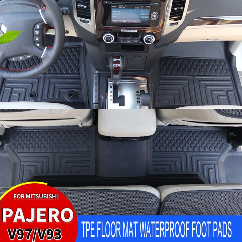 

Car Floor Mat Waterproof Foot Pads Protector For Mitsubishi Pajero V97V93V73V77 Auto Automobile Carpet Cover Car Accessories