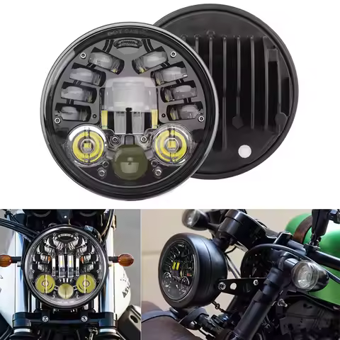 5.75inch LED Headlight Motocycle For Harley Sportster 1200 883 Street 500 750 5-3/4" Projector Led Halo Angel Eyes Headlamp