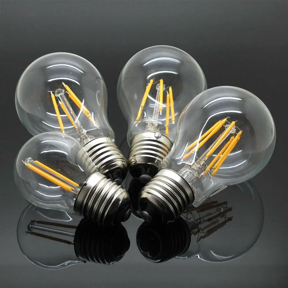 Imagem -05 - Lâmpada de Filamento E27 B22 de Led Vintage para Vela Globo de Lâmpada Retrô Edison 2w8w A60 Base de Baioneta 220v Lâmpada Branca Quente e Fria com 10 Peças