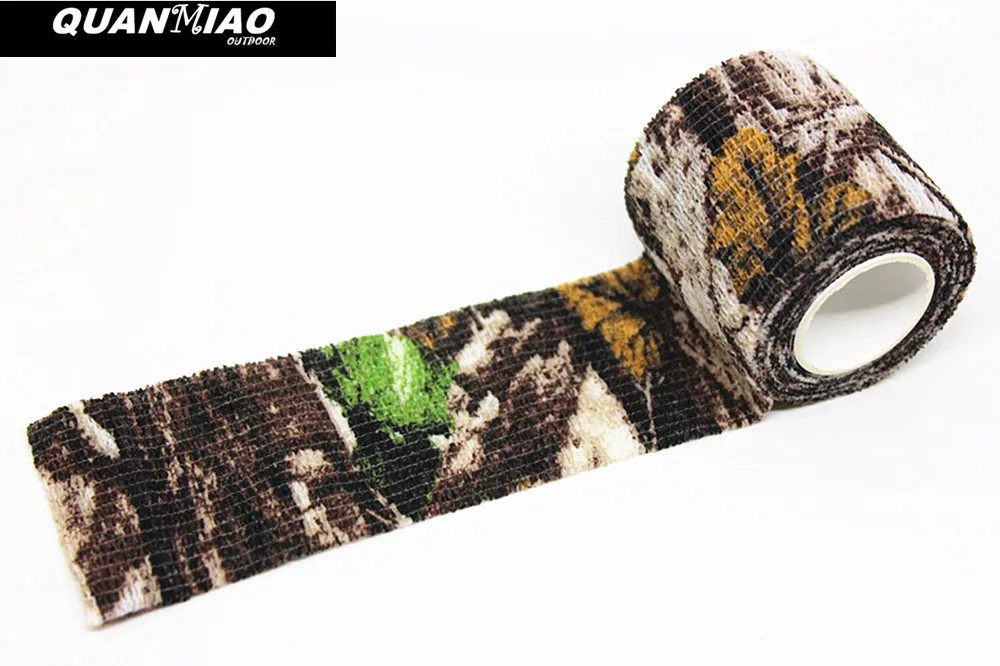 QuanMiao 5 Roll Tarnung Band Self-adhesive Wrap Military Camo Stretch Verband für Gun Gewehr Camping Jagd Ausrüstung 4 farbe