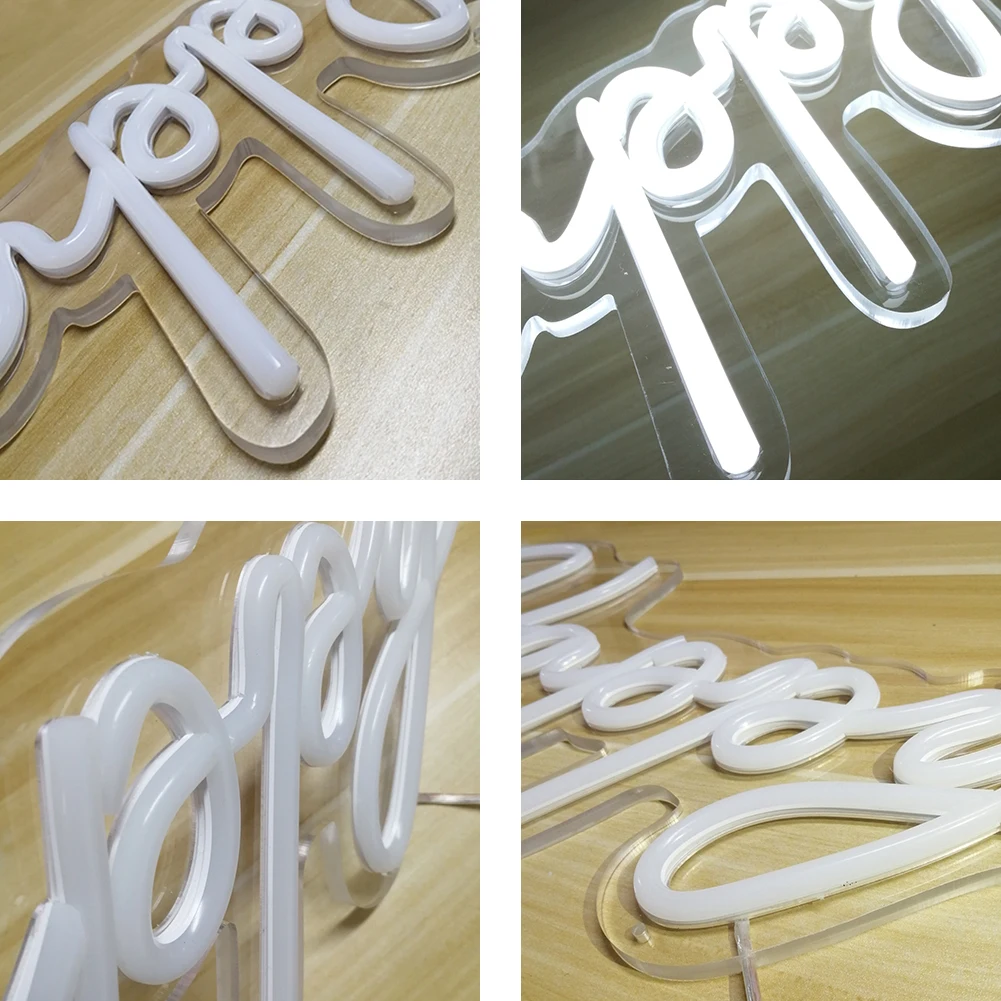 Led Large Happy Birthday Neon Sign Light for Wall Decor Wedding Party Transparent Acrylic Custom Neon Light Sign Wedding Party