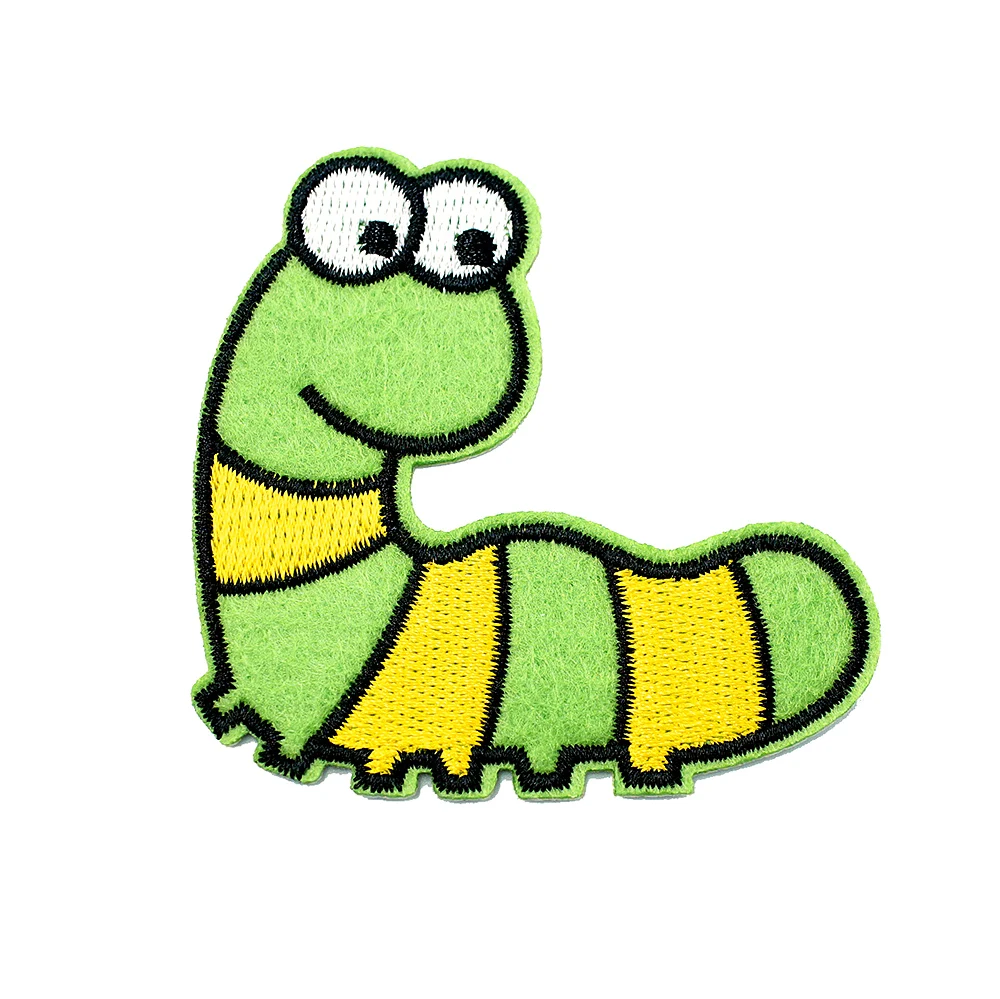 Caterpillar 6.5X6.7cm Embroidered For Clothing Iron On Sew Applique Cute Patch Fabric Badge Garment Apparel Accessories