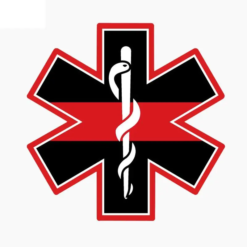 

RuleMyLife 12CM*12CM Reflective Car Sticker EMT Cross Red Line Hard Hat Personality The Tail Of The Car Decal C1-7682