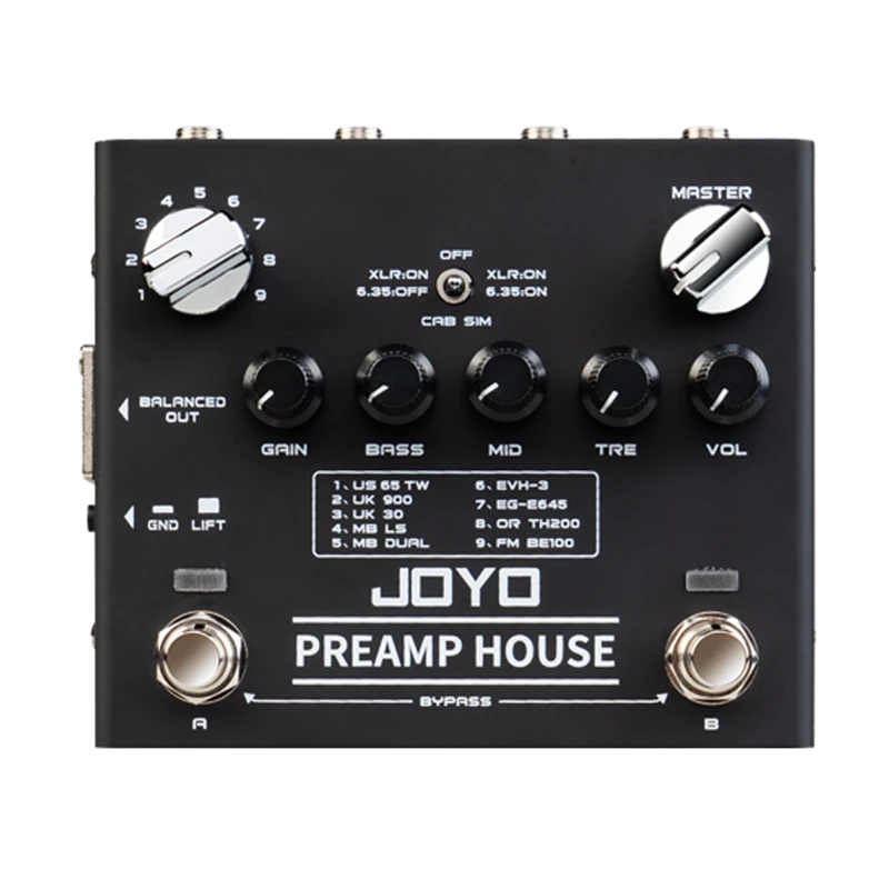 

JOYO R-15, домашняя гитарная педаль с эффектами, 9 А, предусилитель и 18 мелодий, двухканальная педаль для электрогитары с функцией искажения