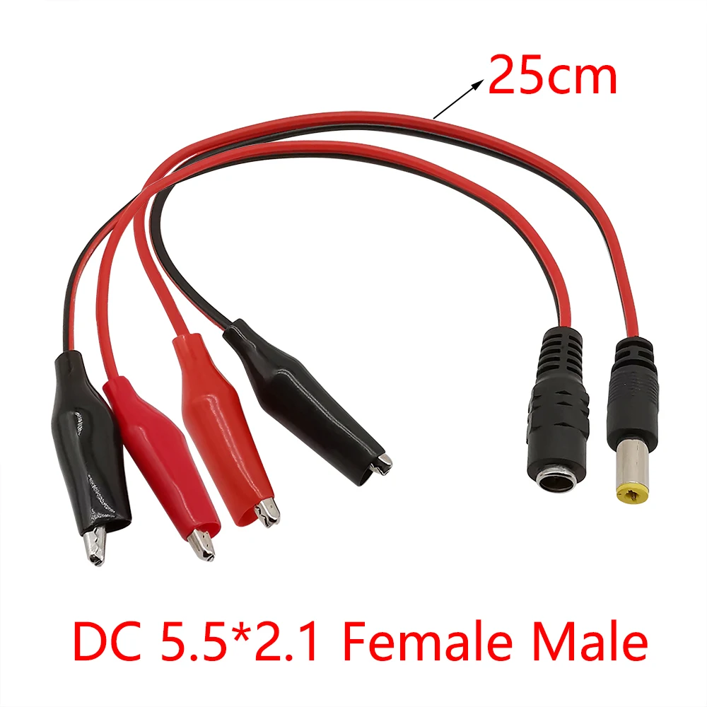 Alligator Cilps to USB/Banana Plug Test Cable Lead Jumper Wire  Male Female DC 5.5x2.1 Crocodile Clip Probe Power Supply Adapter