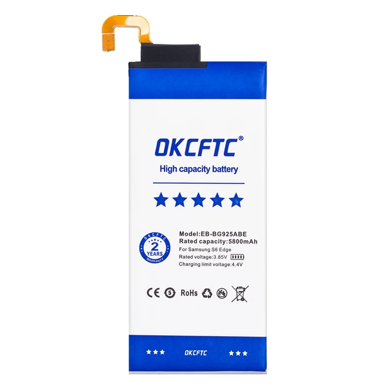 OKCFTC Original Replacement Battery EB-BG925ABE 5800mAh For Samsung GALAXY S6 Edge G9250 G925FQ G925F G925S S6Edge G925V G925A