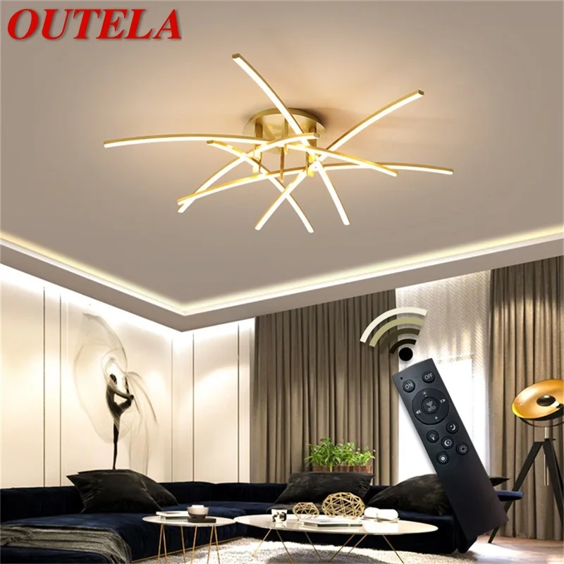 

OUTELA Chandelier Ceiling Light Fixtures with Remote Control Dimmable 220V 110V Modern Decorative For Home Living Room Dining