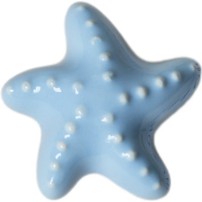 Ceramic Knob heart sea star shell Children Room Furniture Hardware Cabinet Knobs wardrobe bookcase Drawer Pull handle