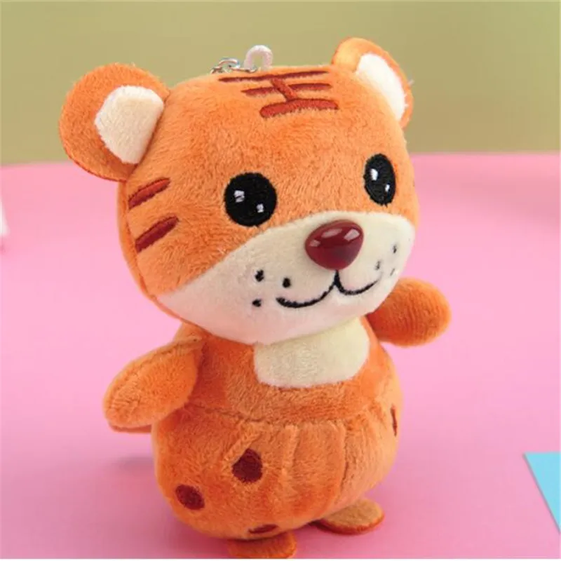 1PCS Tiger Plush Toys Keychain Tiger Year Mascot Cartoon Lantern Stuffed Toys Doll Pendant Ragdoll For News Year Gifts 12CM