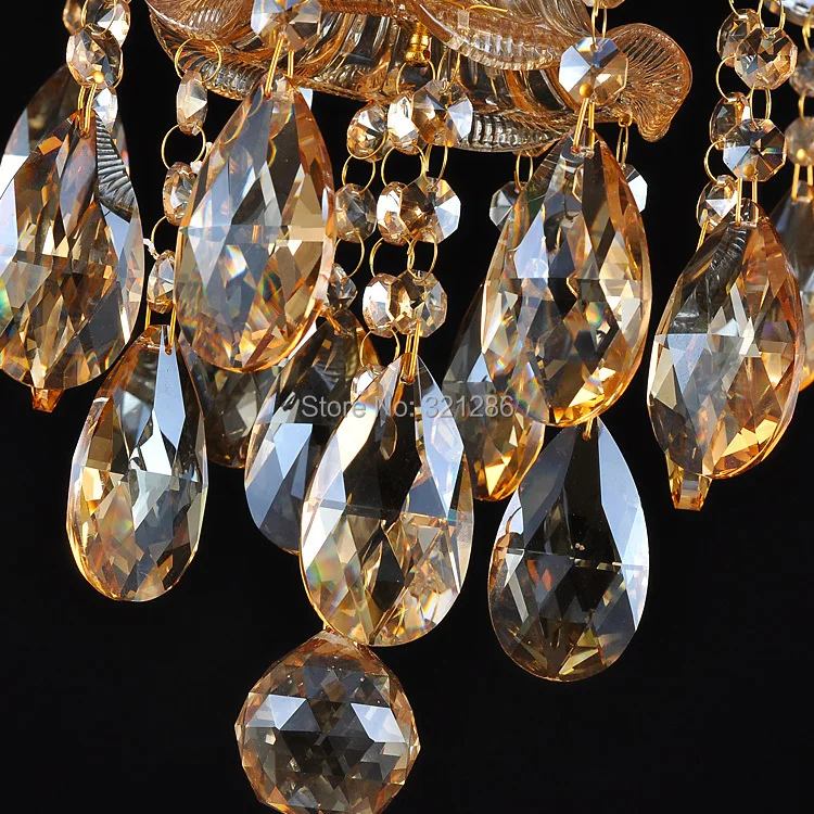 Luxury Gold Lustres 100% K9 Crystal Chandelier Modern Home Lighting Decoration Lamp Living Room Indoor Light
