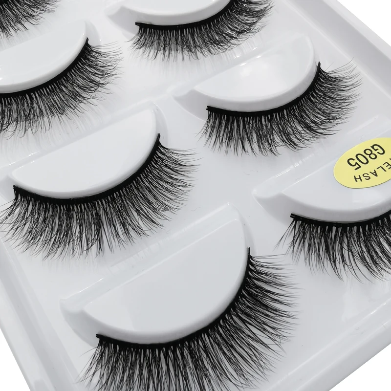 SHIDISHANGPIN 1 box mink eyelashes natural long 3d mink lashes hand made false lashes plastic cotton stalk full strip lashes G8