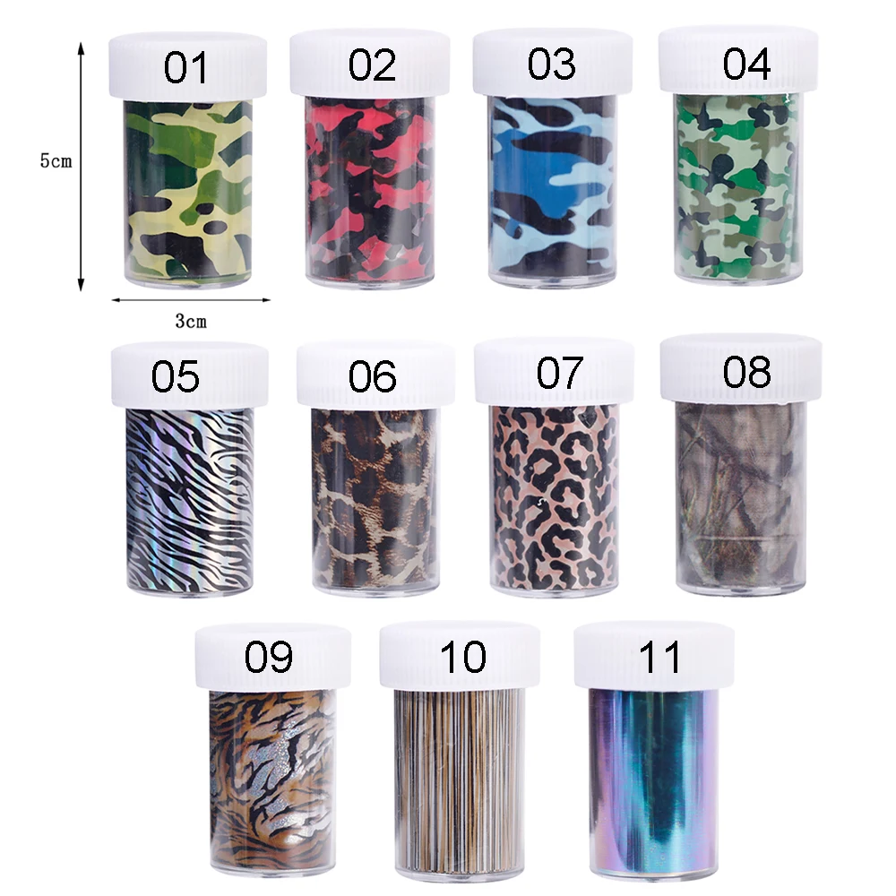 1Roll Camouflage Leopard Nail Transfer Foils Starry Sky Stickers Manicure Decals Full Wraps Nail Art Decorations 4*100cm