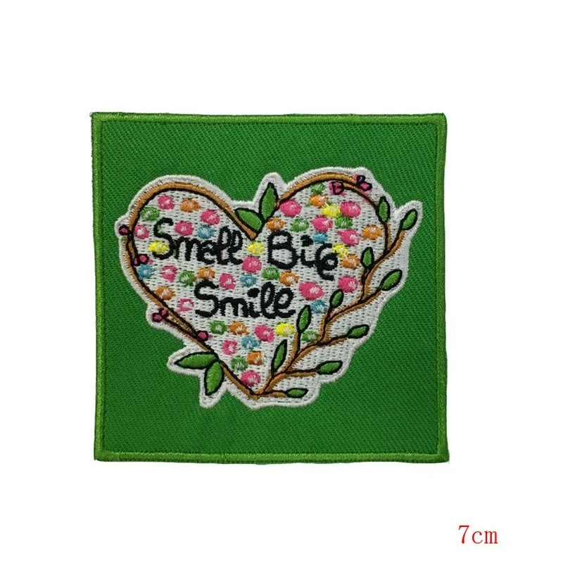 20pcs/lot Embroidery Patch Letter Heart Flower Smell Clothing Decoration Sewing Accessory Craft Diy Iron Heat Transfer Applique