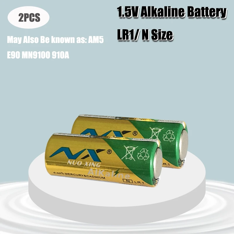 2PCS 1.5V N Size LR 1 Alkaline Dry Battery LR1 AM5 E90 AM5 MN9100 15A 910A Batteries for Toys, Speaker, Bluetooth, Players, MP3