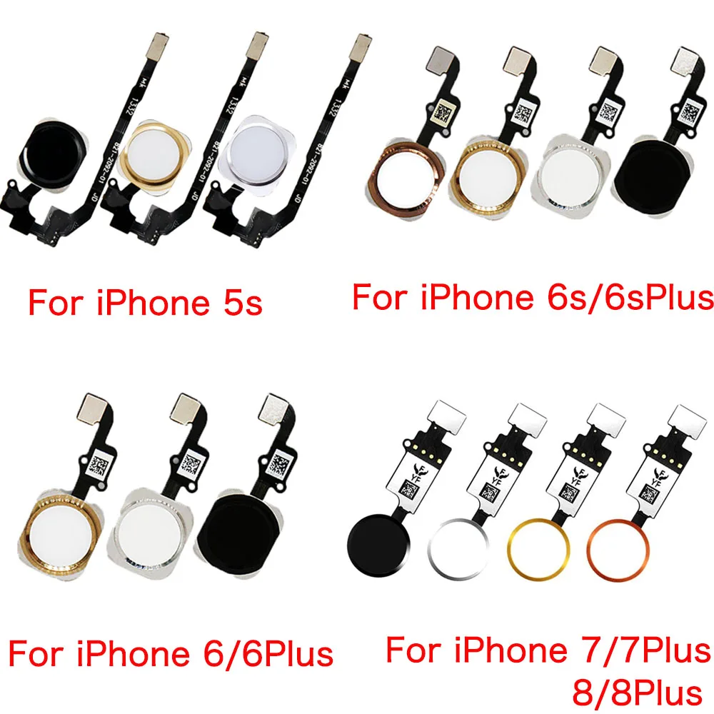 Replacement For iPhone 5 5c 5s 6 6Plus 6s 6sPlus 7 7Plus 8G 8 Plus Touch ID Sensor Home Button Key With Flex Cable Assembly