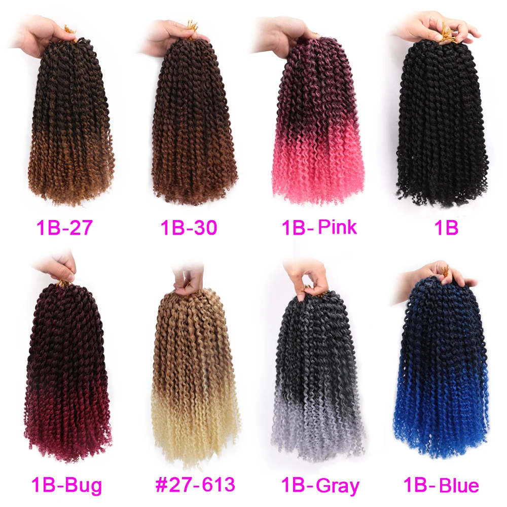 12 Inch Afro Kinky Curly Marley Crochet Braids Hair Synthetic Jerry Curl Braiding Hair Extensions Short Passion Twist For Braids